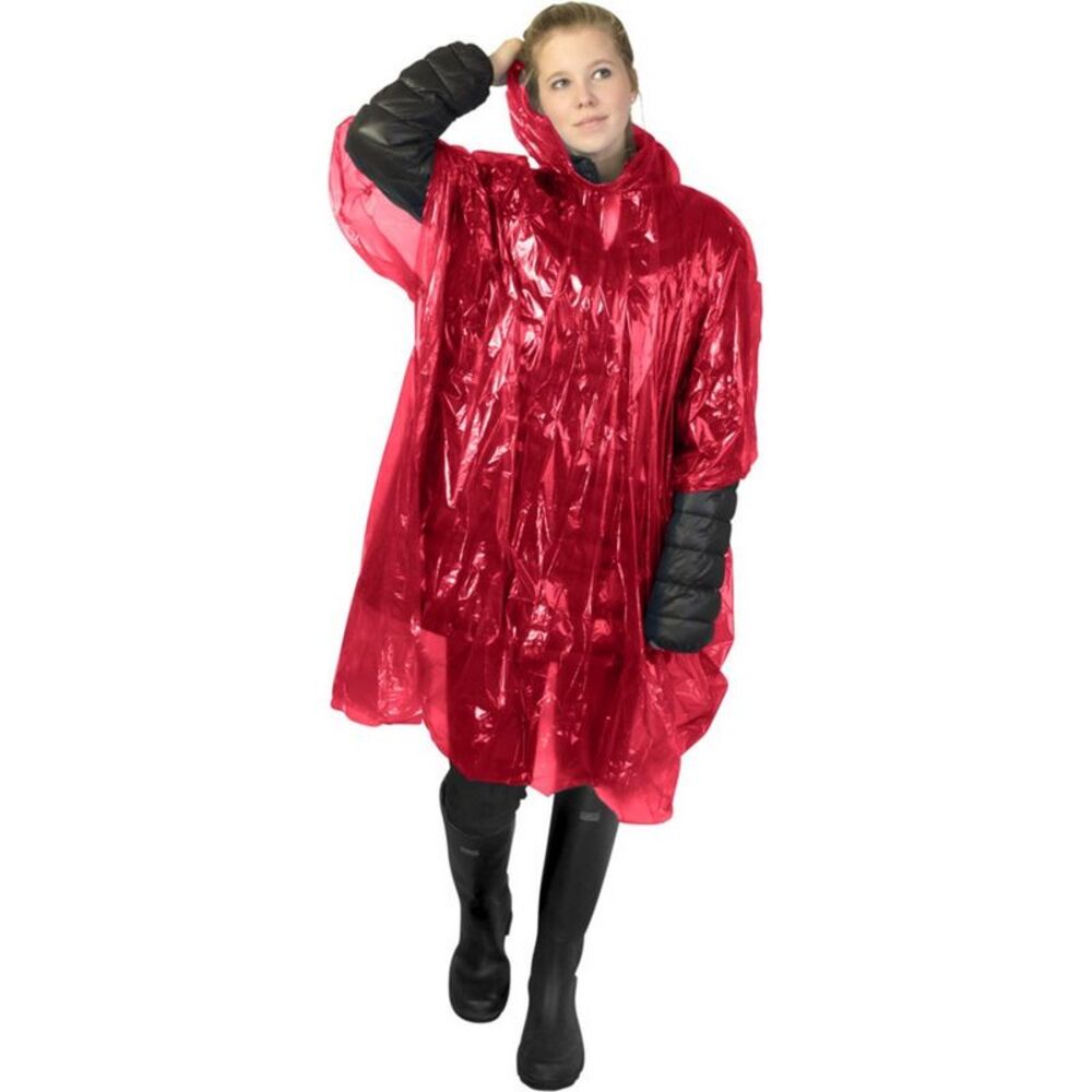 Unisex Adult Mayan Recycled Plastic Raincoat / Red
